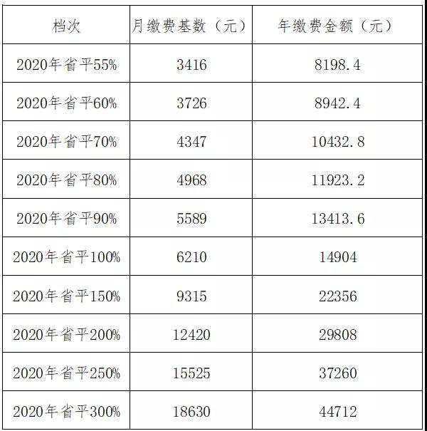 灵活就业人员养老保险各档该缴多少？8